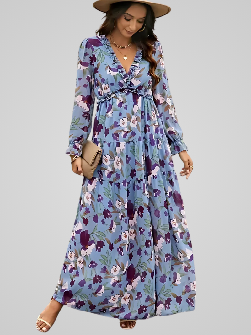 Noémie | Elegante Wilde Maxi Jurk Voor Dames