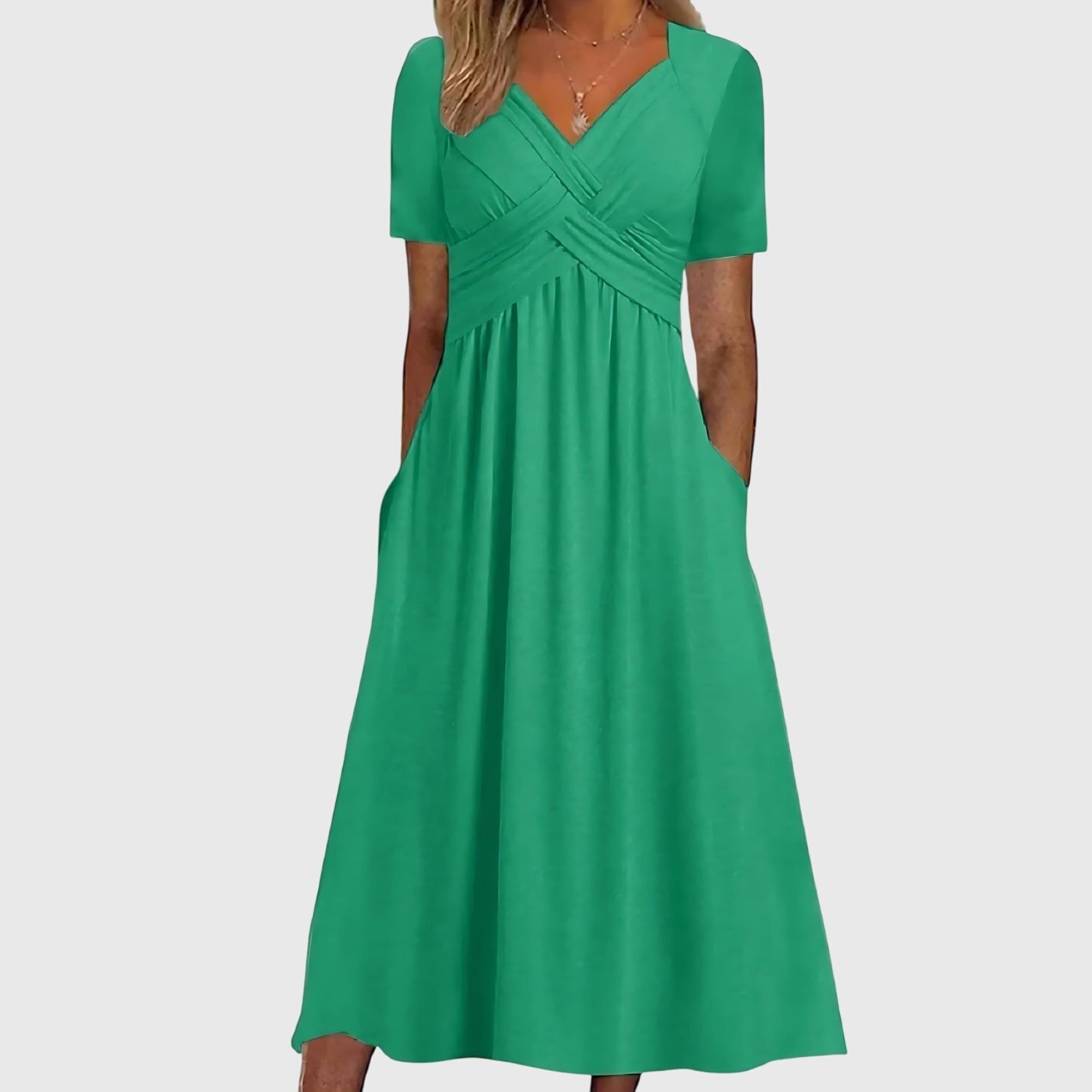 Ava Dames Midi Jurk | Tummy Control, Elegante A-lijnstijl 0