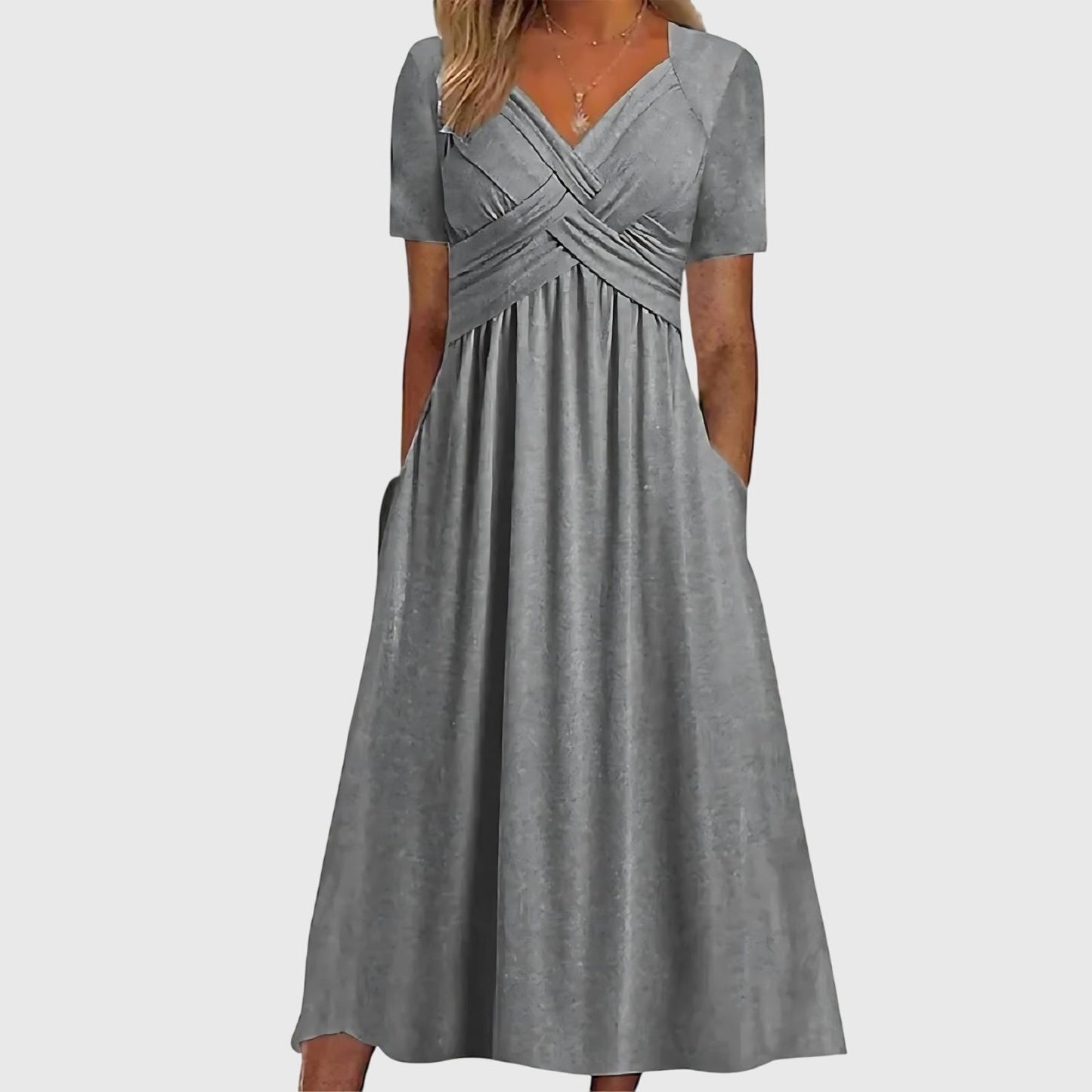 Ava Dames Midi Jurk | Tummy Control, Elegante A-lijnstijl 2