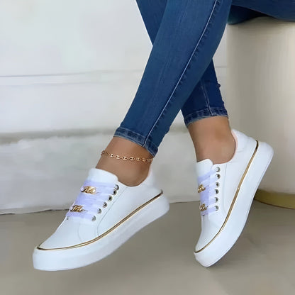 Ava Dames Sneakers | Orthopedisch Comfort met Gouden Accenten 3