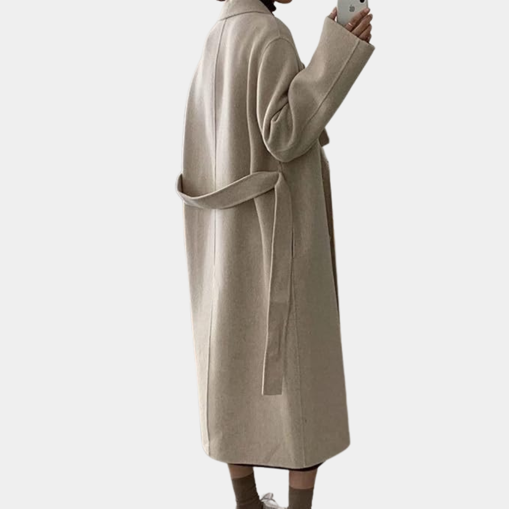 Ava Dames Winterjas | Luxe Double-Breasted, Oversized Polyester 2