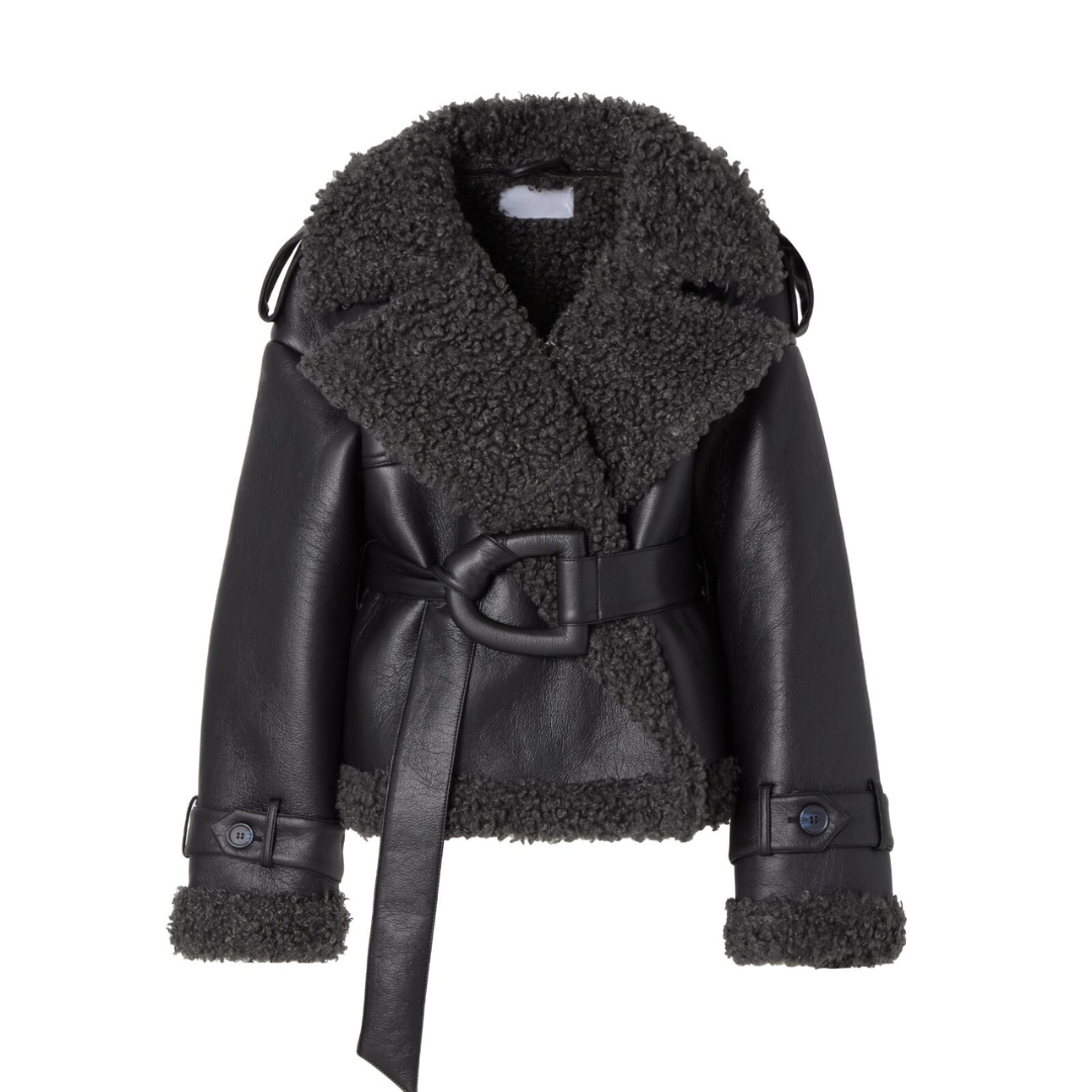 Ava Dames Winterjas | Luxe PU-Leer met Oversized Ceintuur 4