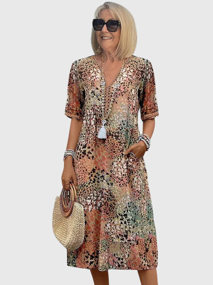 Bela Vrouwen Midi-Jurk | Bloemenprint, Elegante Pasvorm 0