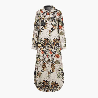Bela Women's Maxi Jurk | Bloemenprint, Knoopsluiting, Zomer 0