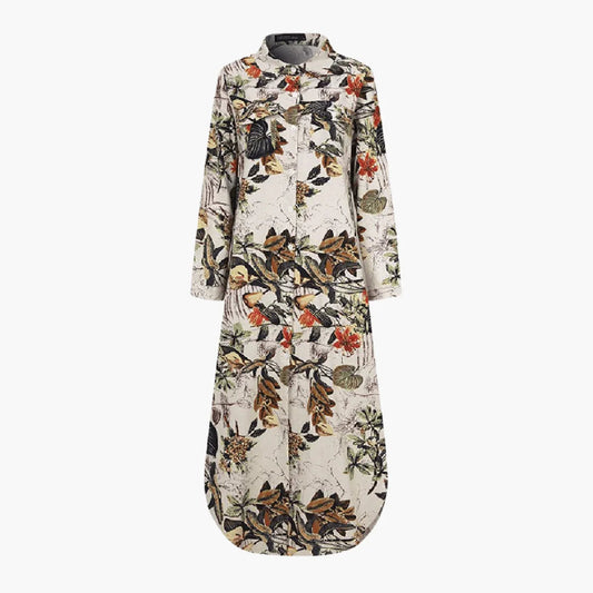 Bela Women's Maxi Jurk | Bloemenprint, Knoopsluiting, Zomer 0