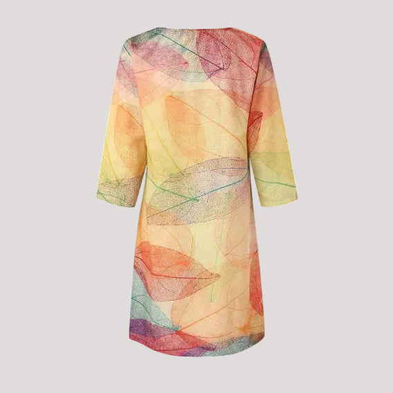 Bella Damesjurk Zomer | Botanische Print, Losse Pasvorm, 3/4 Mouwen 2