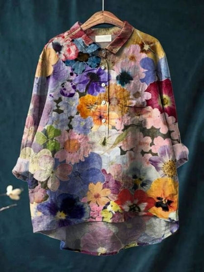 Bella Witte Blouse Dames | Luchtige Pasvorm met Bloemenprint 8