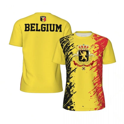 Belo Heren T Shirt | Ademend, Sportief, Rood met 3D-Print 1