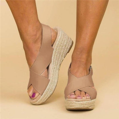 Celina | Sleehak Zomersandalen met Kruisbanden