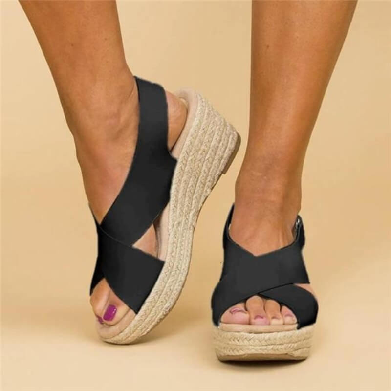Celina | Sleehak Zomersandalen met Kruisbanden