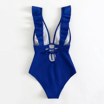 ROXANNE | Boho Bikini met V-Hals, Ruches & Open Rug