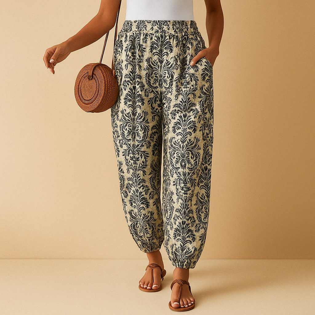 Liora | Stijlvolle Hoge Taille Broek met Boho Flair Voor Dames