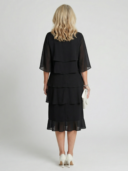 Bree Dames Midi Jurk | Lichtgewicht Gelaagd Ontwerp, Tijdloos en Comfortabel 3