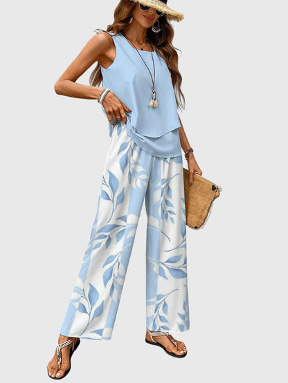 Bree Women's Zomerset | Chique Blauwe Plantenprint, Losse Pasvorm 1