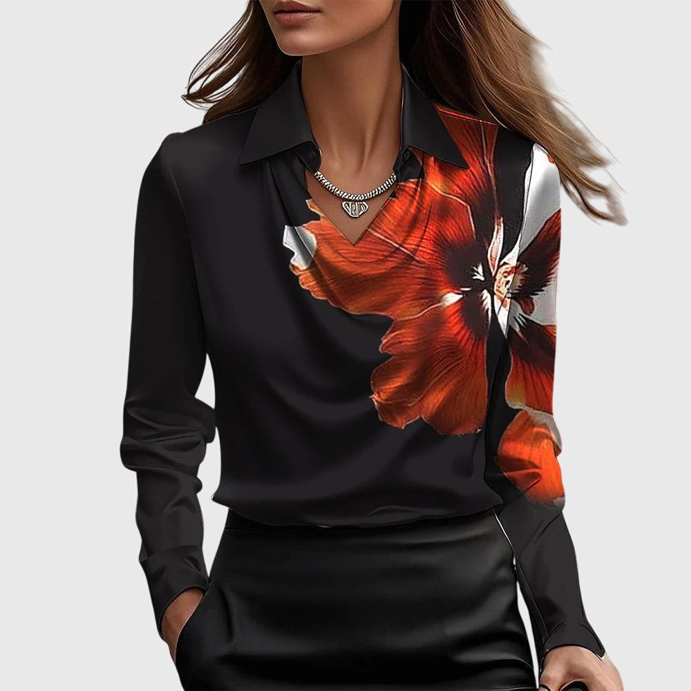 Breeze Vrouwen Blouse | Luxe Shine, Flatterende Drapering 5