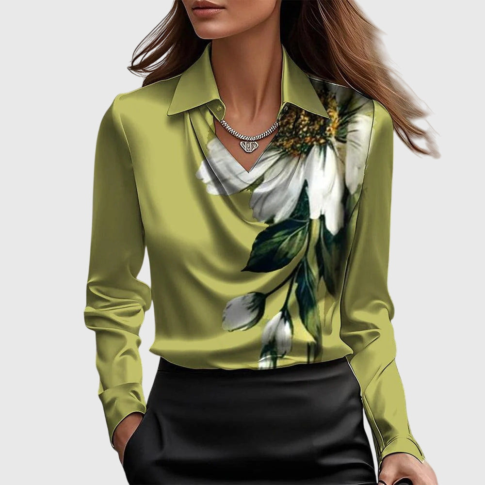 Breeze Vrouwen Blouse | Luxe Shine, Flatterende Drapering 6