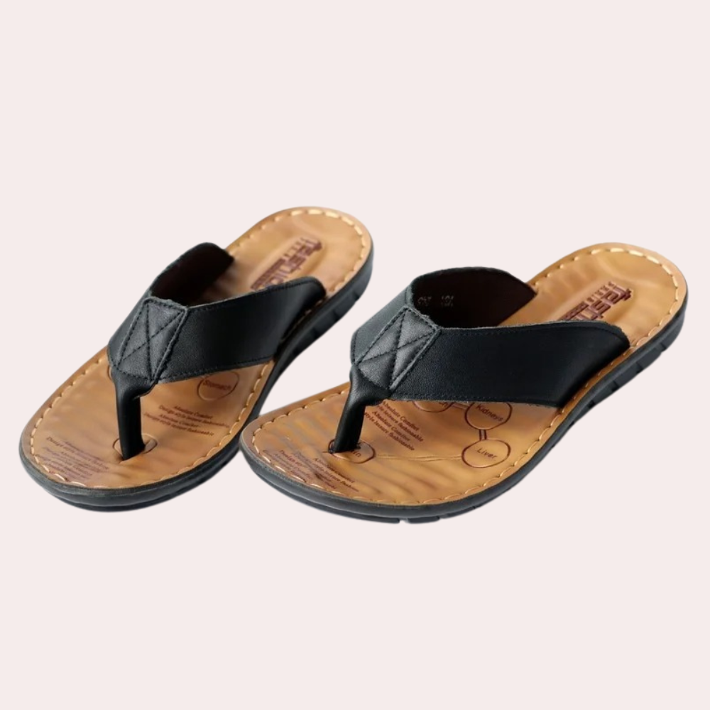 Rafik | Casual Lederen Herenslipper voor Zomercomfort