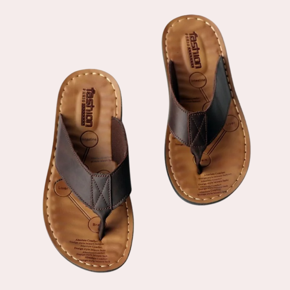 Rafik | Casual Lederen Herenslipper voor Zomercomfort