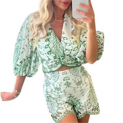 LUMI | Luchtige co-ord set met geborduurde details