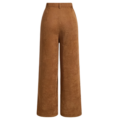 LIVIA | Ribfluwelen high-waist broek met wijde pijpen
