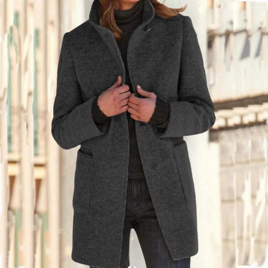 Elegante damesjas met hoge kraag | Warme en stijlvolle wintermantel