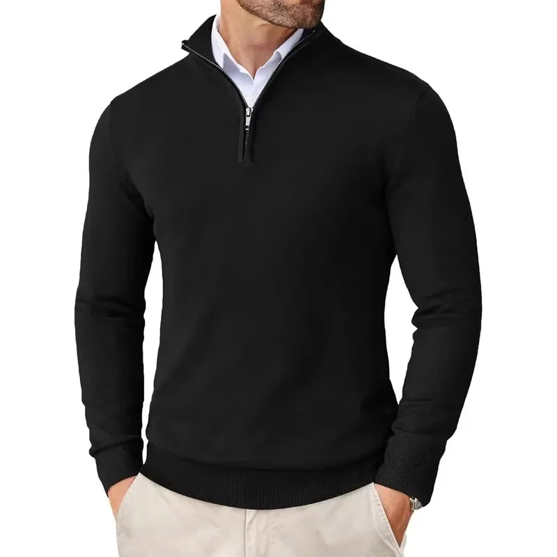 Caitlin Luxe Heren Trui | Zachte Katoenmix met Halve Rits, Casual 0