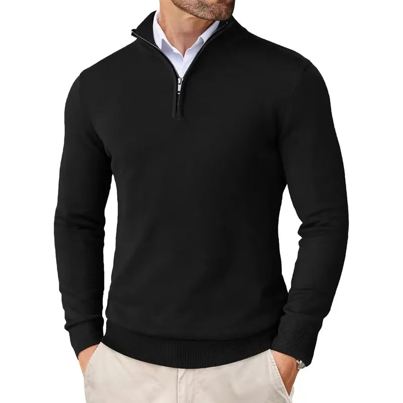Caitlin Luxe Heren Trui | Zachte Katoenmix met Halve Rits, Casual 4
