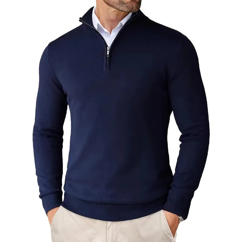 Caitlin Luxe Heren Trui | Zachte Katoenmix met Halve Rits, Casual 8