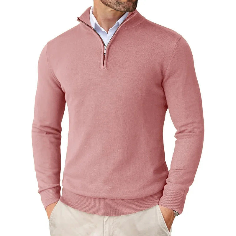 Caitlin Luxe Heren Trui | Zachte Stof met Halve Rits, Casual 5