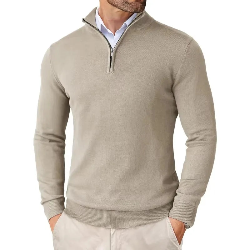 Caitlin Luxe Heren Trui | Zachte Stof met Halve Rits, Casual 9