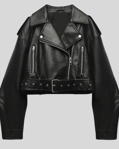 Carmen Dames Jas | Leren PU-leer, Flatterende Snit voor Winter