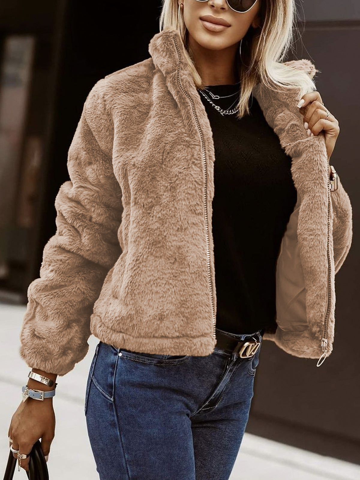 Carmen Dames Oversized Jas | Zacht Imitatiebont