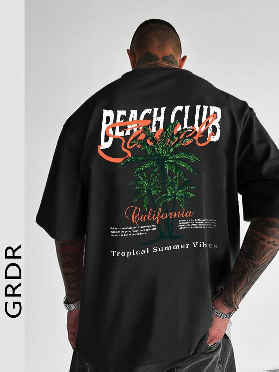 Casual mintgroen heren T-shirt met print en oversized fit 10