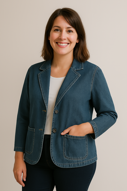 YUKA | Denim Blazer met Tijdloze Snit en Moderne Twist