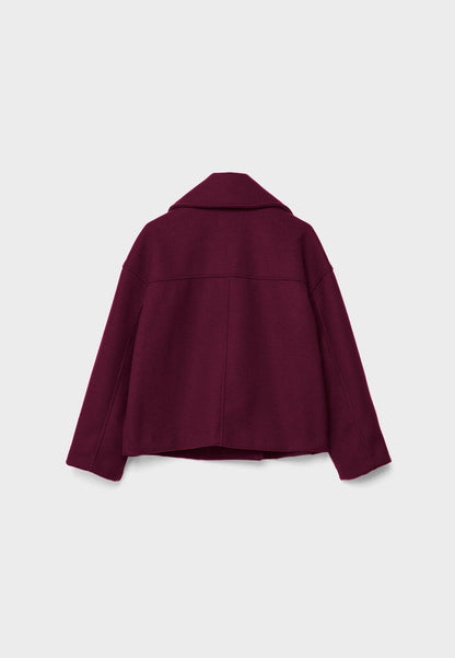 Chique korte damesjas met dubbele knopen | Cropped double-breasted mantel