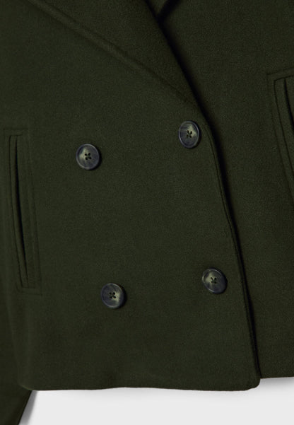 Chique korte damesjas met dubbele knopen | Cropped double-breasted mantel