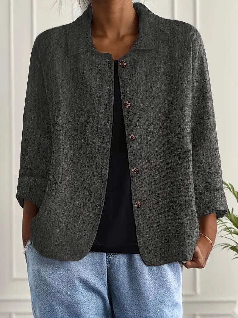 Cleo Dames Jas | Lichtgewicht, Casual Knoop Voorkant 10