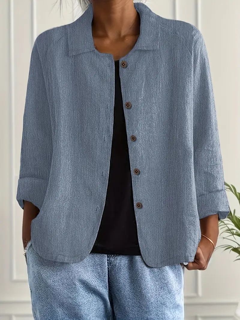 Cleo Dames Jas | Lichtgewicht, Casual Knoop Voorkant 3
