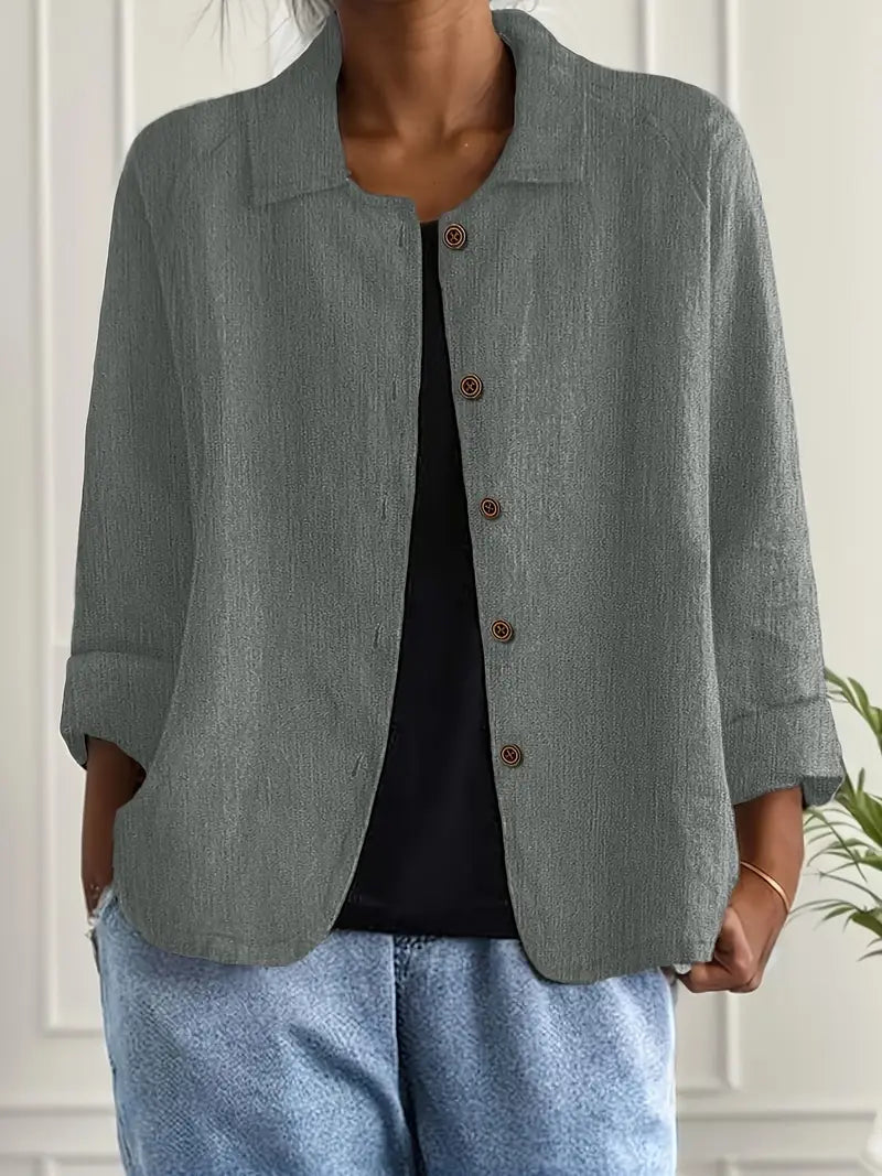 Cleo Dames Jas | Lichtgewicht, Casual Knoop Voorkant 4