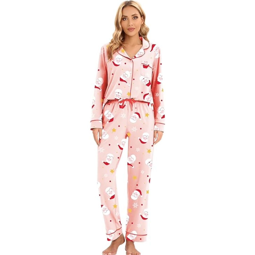 Cora Dames Pyjama | Zachte Katoen, Feestelijk Ontwerp 3