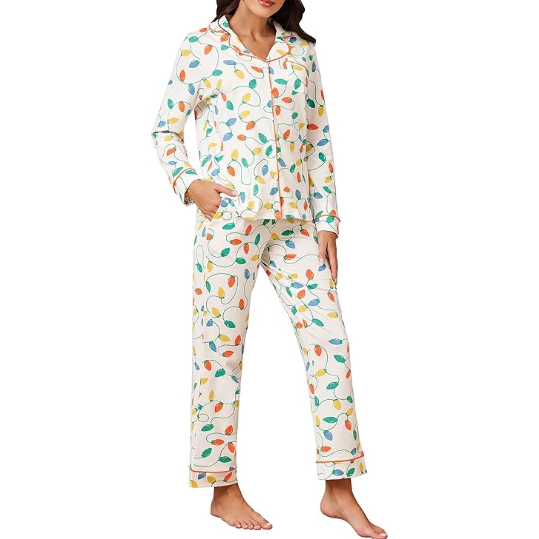 Cora Dames Pyjama | Zachte Katoen, Feestelijk Ontwerp 9