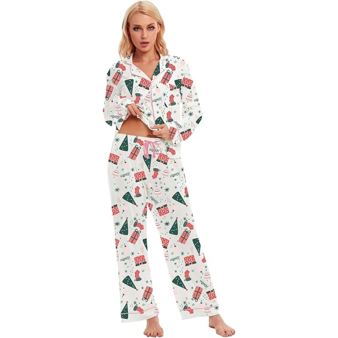 Cora Dames Pyjama | Zachte Stof, Feestelijk Ontwerp 0