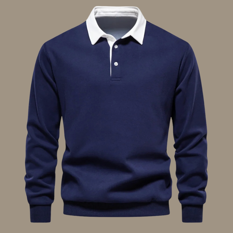 Cori Heren Sweater Zwart | Zachte Ademend Stof, Elegante Polokraag 2