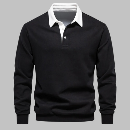 Cori Heren Sweater Zwart | Zachte Ademend Stof, Elegante Polokraag 4