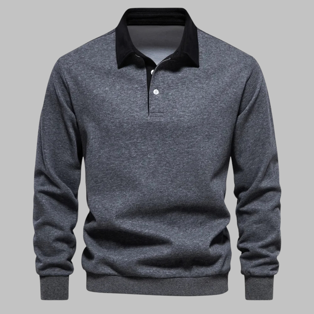 Cori Heren Sweater Zwart | Zachte Ademend Stof, Elegante Polokraag 5