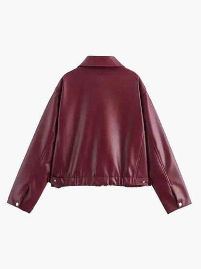VARESSA | Boxy leren jas – Tijdloze statement outerwear