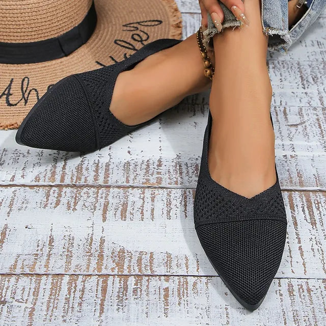 DALINA | Puntige damesloafers van ademend mesh en PU 0