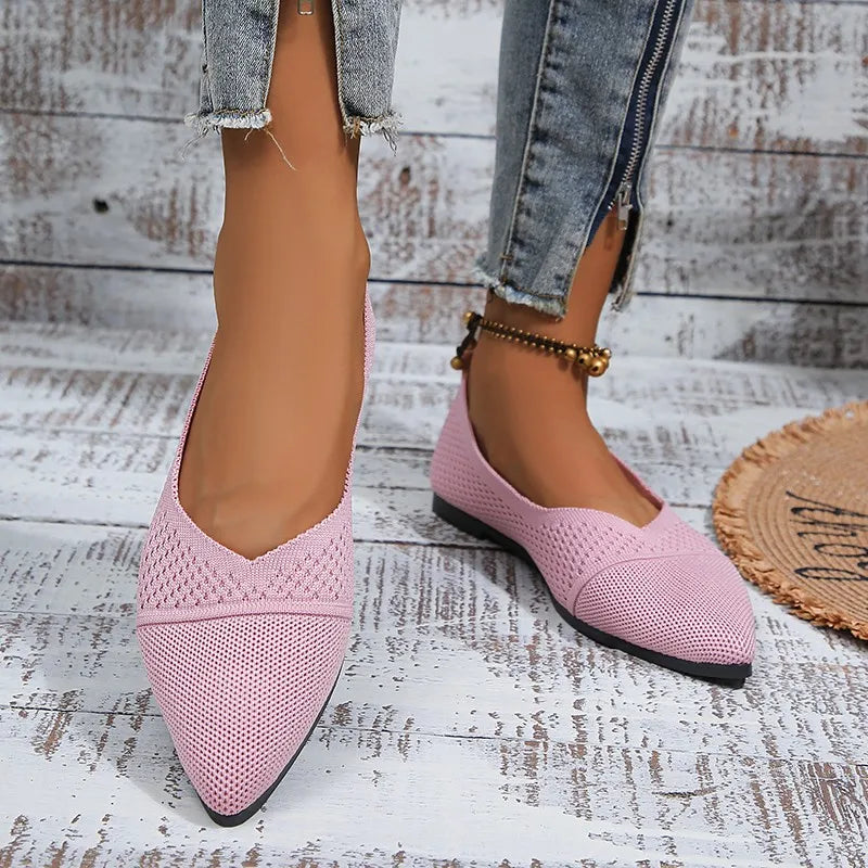DALINA | Puntige damesloafers van ademend mesh en PU 4