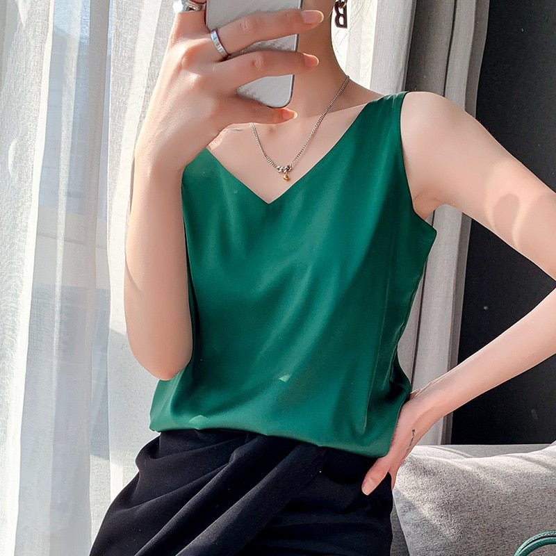 Daisy Dames Tanktop | Zachte Zijde, Ademend Mouwloos 1