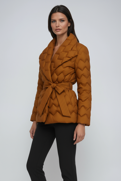 Daisy Dames Winterjas | Gewatteerd Met Ceintuur, Lange Pasvorm 0